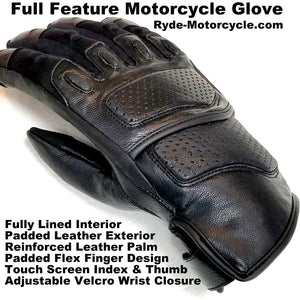 RM-56 Motorcycle Flex Finger Glove  Touch Screen EVA Padding - Sport Cruiser Touring