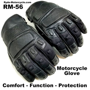 RM-56 Motorcycle Flex Finger Glove  Touch Screen EVA Padding - Sport Cruiser Touring