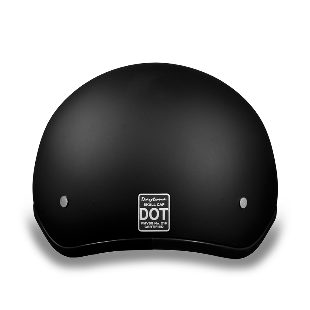 D.O.T. Daytona Half Helmet - Unisex - Flat/Dull Black with Visor - D1-B