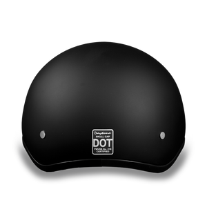 D.O.T. Daytona Half Helmet - Unisex - Flat/Dull Black with Visor - D1-B