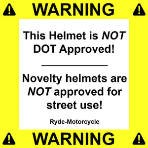 Daytona NOVELTY Non-Certified Helmet - Unisex - Flat/Dull Black Smokey w/ Snaps- 1006B