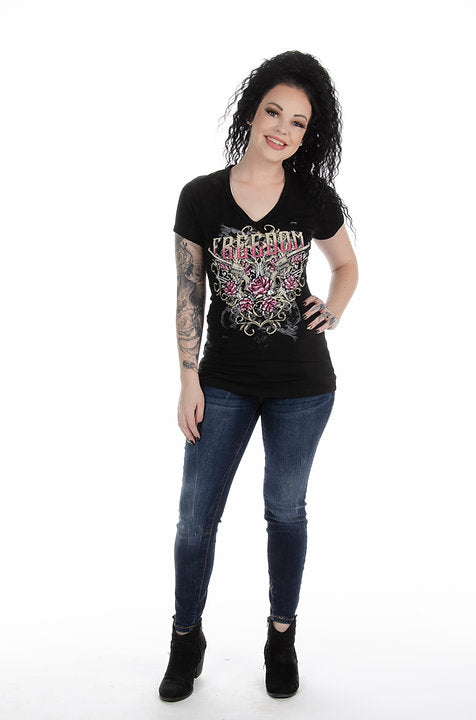 "Ruger" Freedom, Roses, and Pistols Short Sleeve Shirt  - 7167