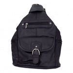 Genuine Black Leather Shoulder Backpack Women's Bag Purse