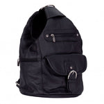 Genuine Black Leather Shoulder Backpack Women's Bag Purse