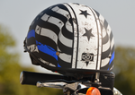Vega Warrior D.O.T. Back the Blue Half Helmet w/ Drop Down Smoke Shield