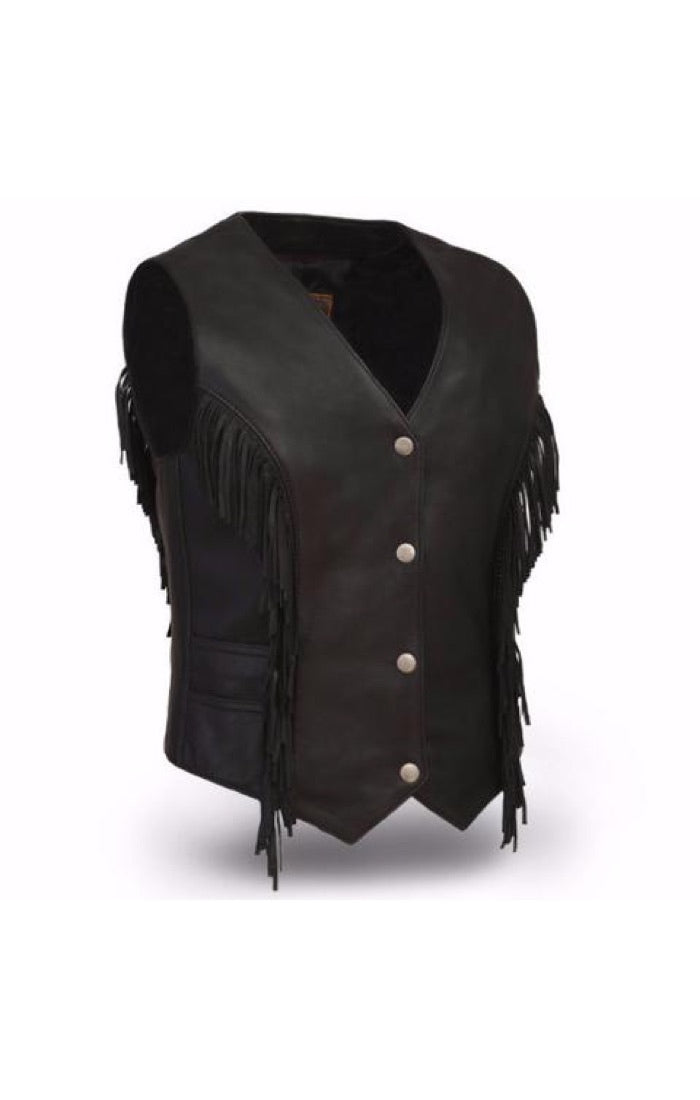Women's FIL572 Apache Fringe Motorcycle Vest