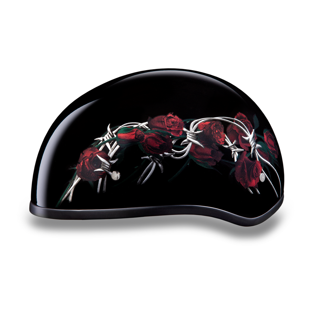 D.O.T. Daytona Half Helmet - Women's - Barbed Roses - D6-BRO