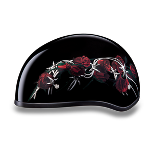 Daytona Women's DOT Half Helmet - Closeout - Barbed Roses