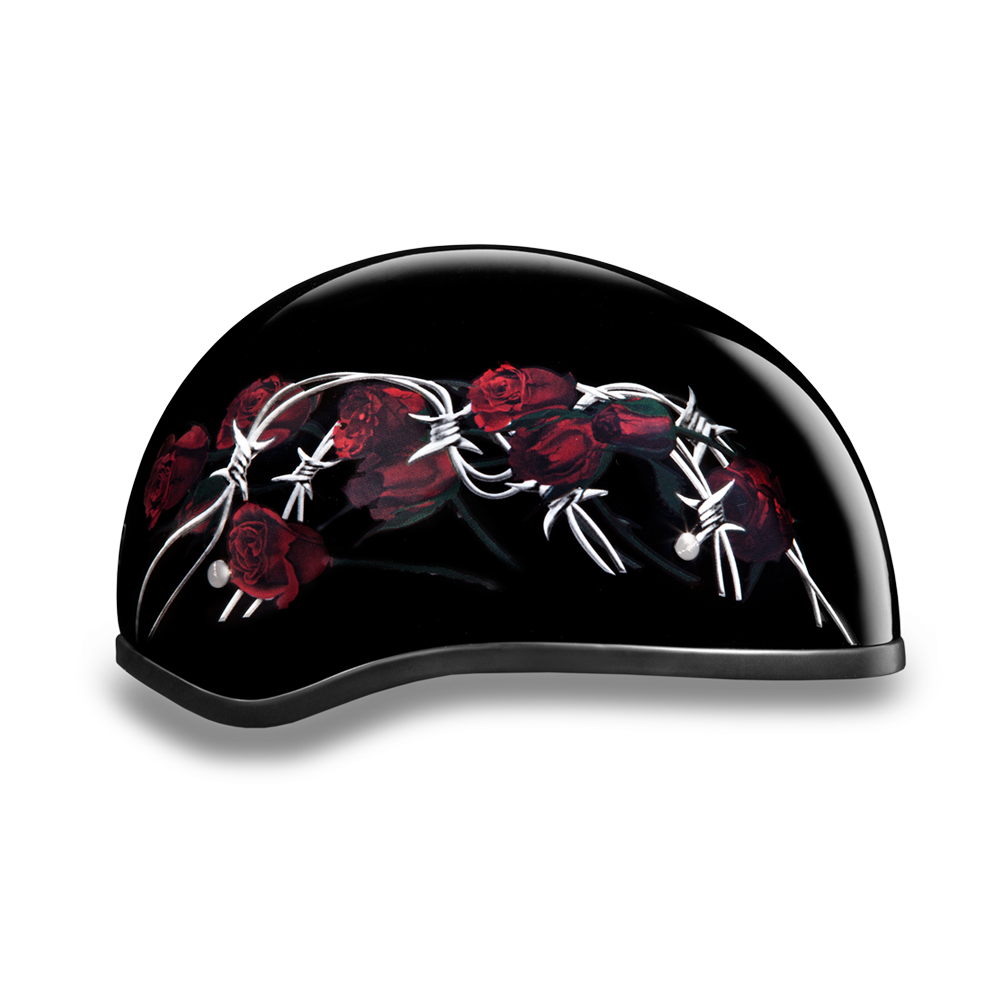 D.O.T. Daytona Half Helmet - Women's - Barbed Roses - D6-BRO