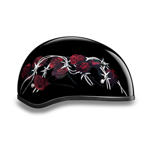 Daytona Women's DOT Half Helmet - Closeout - Barbed Roses