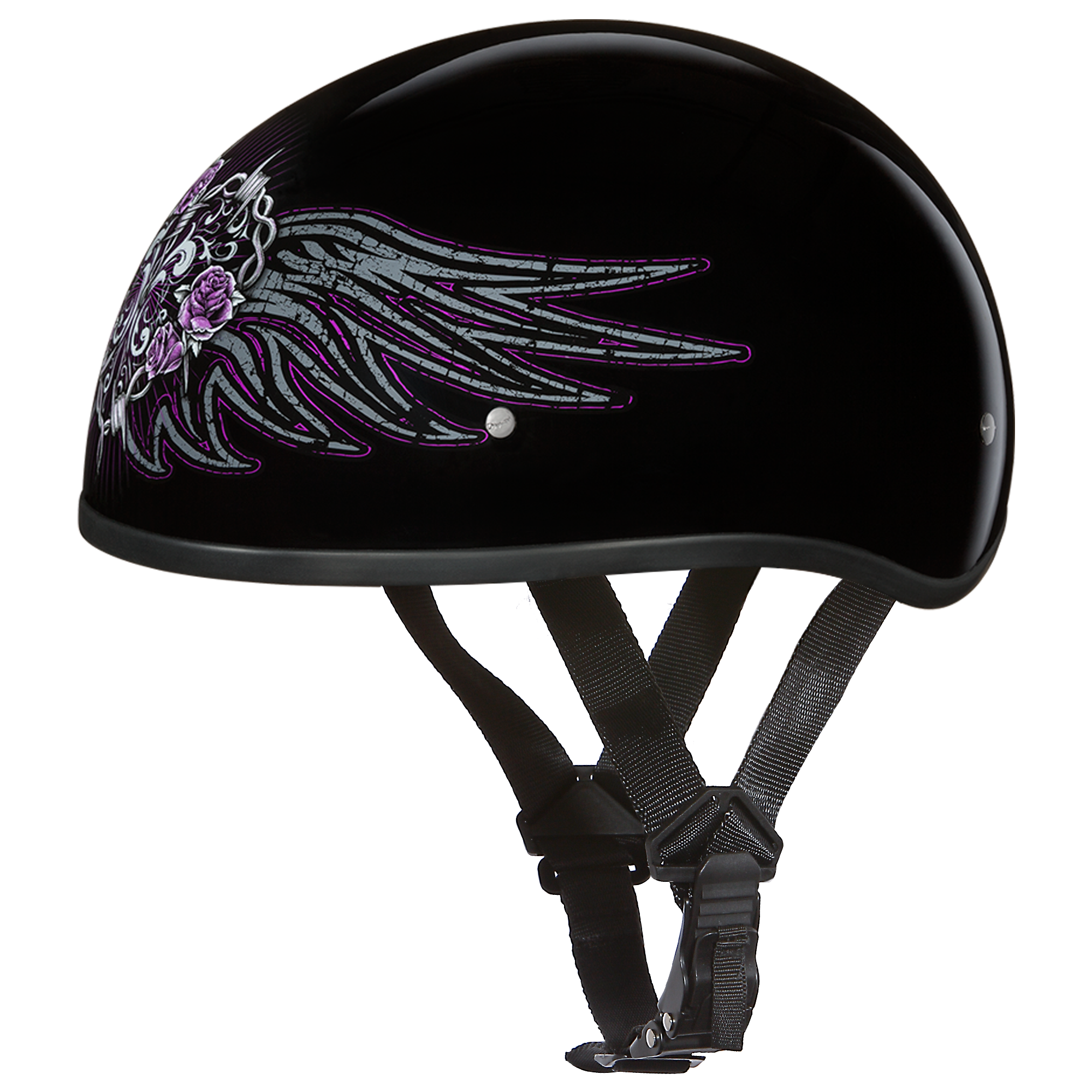 D.O.T. Daytona Half Helmet - Women's - Barbed Wire Heart - D6-BWH