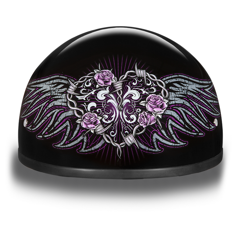 female motorcycle half helmets D.O.T. Daytona Half Helmet - Women's - Barbed Wire Heart
