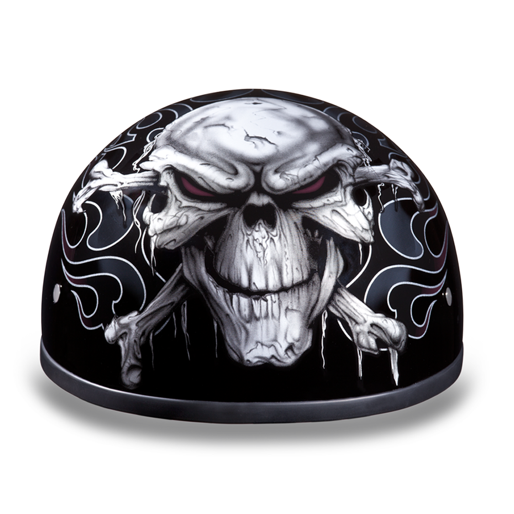 D.O.T. Daytona Half Helmet - Unisex - Crossbones - D6-CB