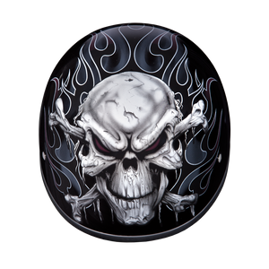 crossbones motorcycle helmet Daytona Closeout DOT Unisex Half Helmet