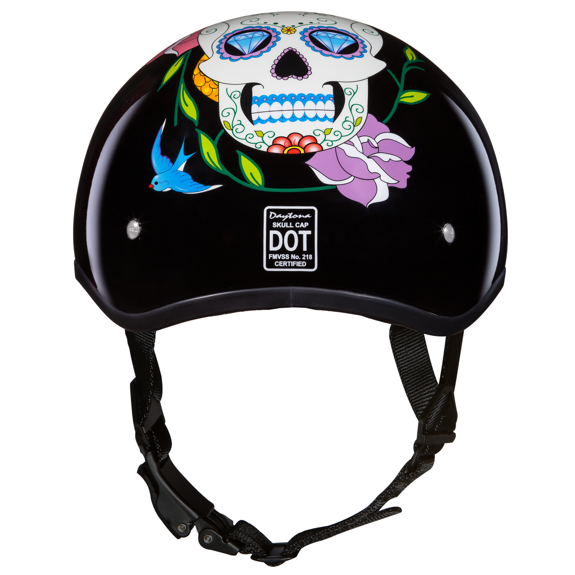 D.O.T. Daytona Half Helmet - Women's - Diamond Skull - D6-DS