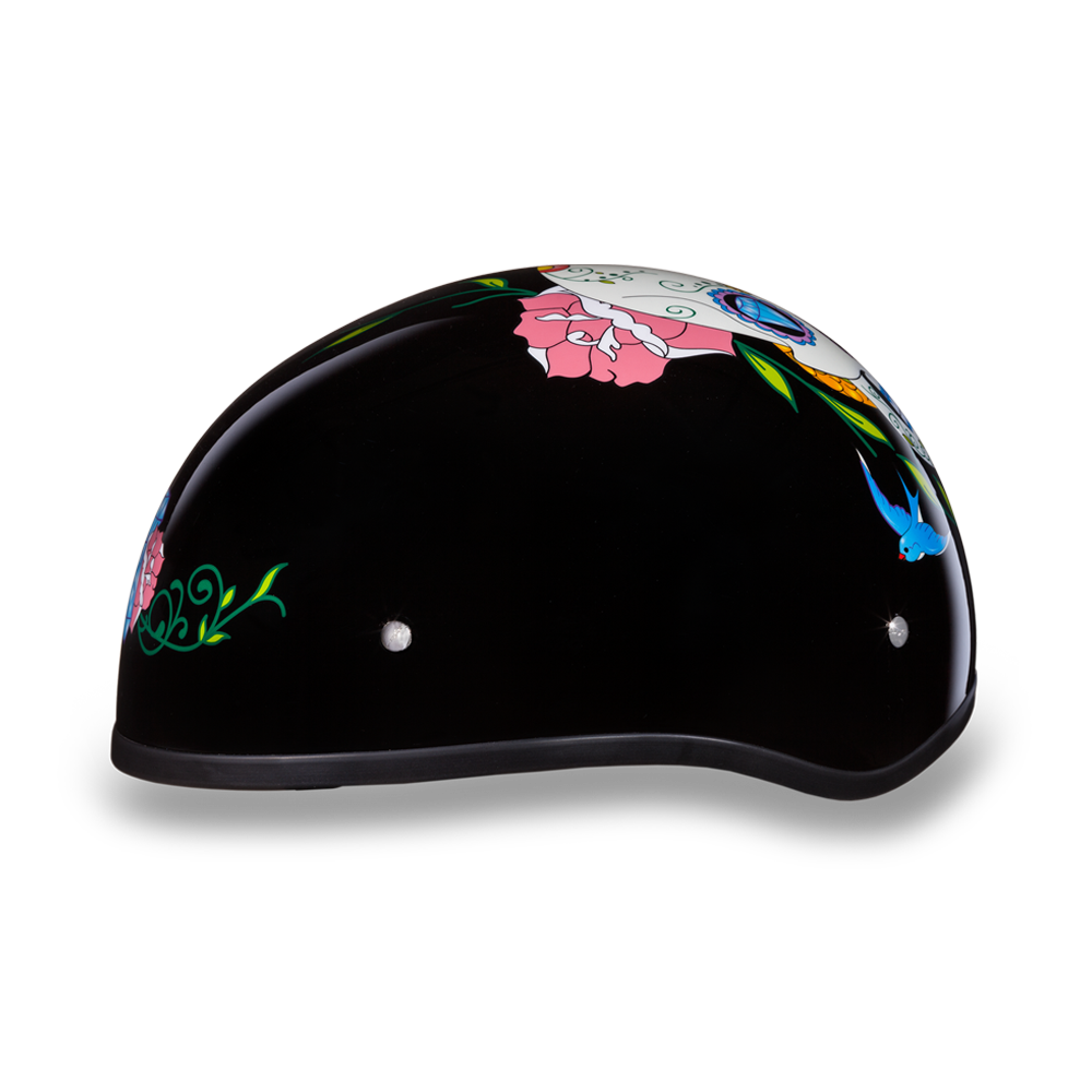 closeout womens motorcycle helmets Daytona DOT Closeout Women's D6-DS Half Helmet Diamond Skull – Ryde- Motorcycle