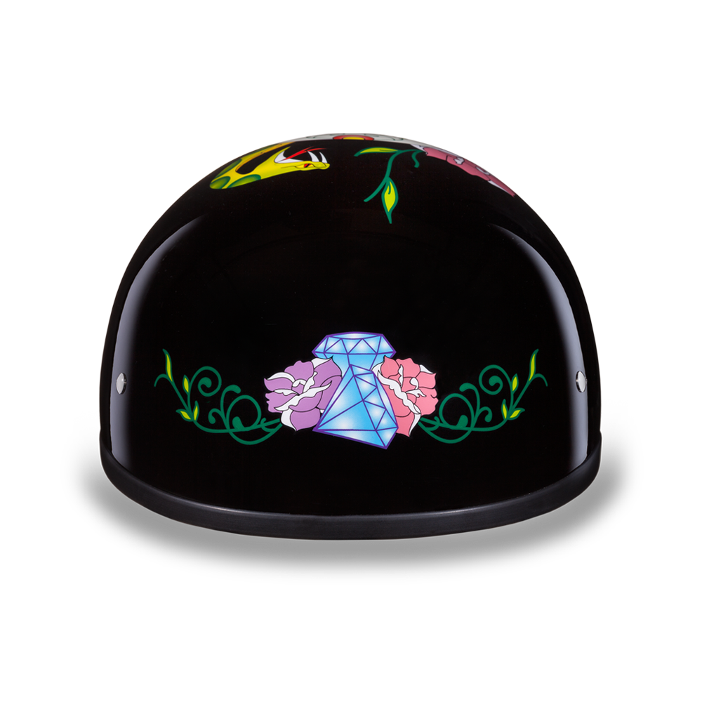 D.O.T. Daytona Half Helmet - Women's - Diamond Skull - D6-DS