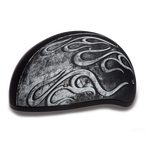 D.O.T. Daytona Half Helmet - Unisex - Flames Gray - D6-FG