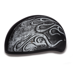 D.O.T. Daytona Half Helmet - Unisex - Flames Gray - D6-FG