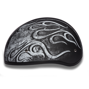 D.O.T. Daytona Half Helmet - Unisex - Flames Gray - D6-FG