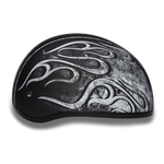 D.O.T. Daytona Half Helmet - Unisex - Flames Gray - D6-FG