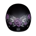 D.O.T. Daytona Half Helmet - Women's - Purple Rose - D6-PR