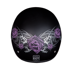 D.O.T. Daytona Half Helmet - Women's - Purple Rose - D6-PR