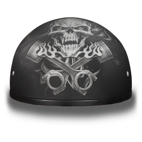 D.O.T. Daytona Half Helmet - Unisex - Pistons Skull - D6-PS