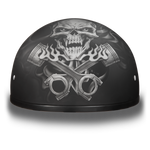 D.O.T. Daytona Half Helmet - Unisex - Pistons Skull - D6-PS