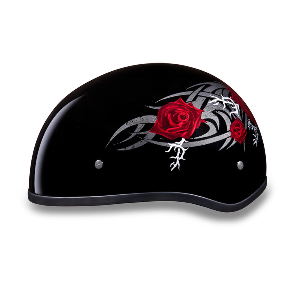 ed hardy black white motorcycle helmet rose D.O.T. Daytona Half Helmet - Women's - Rose