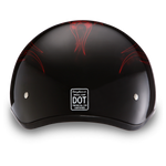 D.O.T. Daytona Half Helmet - Unisex - Skull Flames Red - D6-SFR