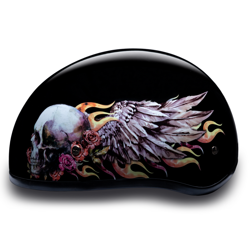 D.O.T. Daytona Half Helmet - Women's - Skull Wings - D6-SKW