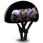 D.O.T. Daytona Half Helmet - Women's - Skull Wings - D6-SKW