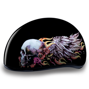 D.O.T. Daytona Half Helmet - Women's - Skull Wings - D6-SKW