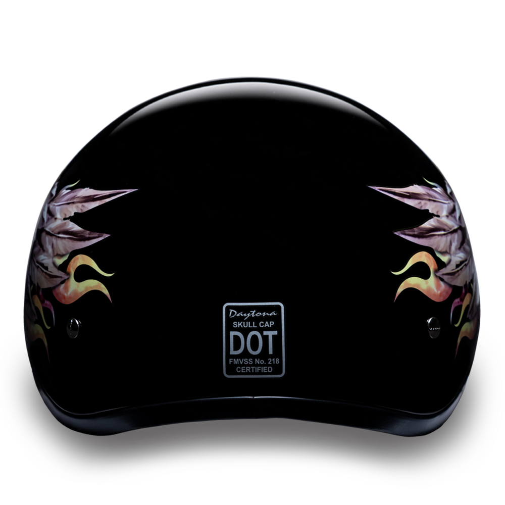 D.O.T. Daytona Half Helmet - Women's - Skull Wings - D6-SKW