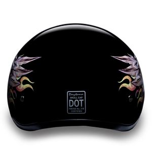 D.O.T. Daytona Half Helmet - Women's - Skull Wings - D6-SKW