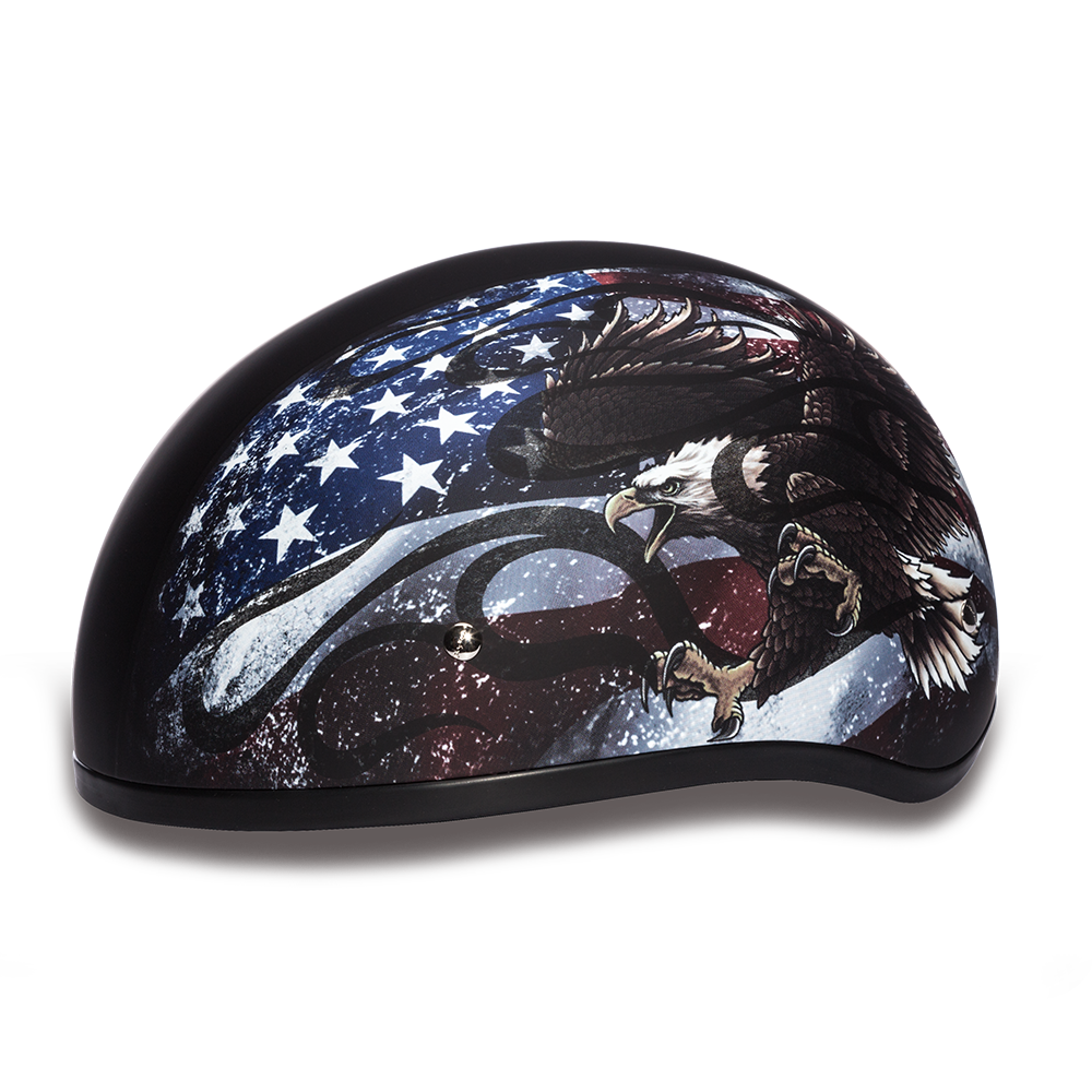 D.O.T. Daytona Half Helmet - Unisex - USA Eagle Flag - D6-USA