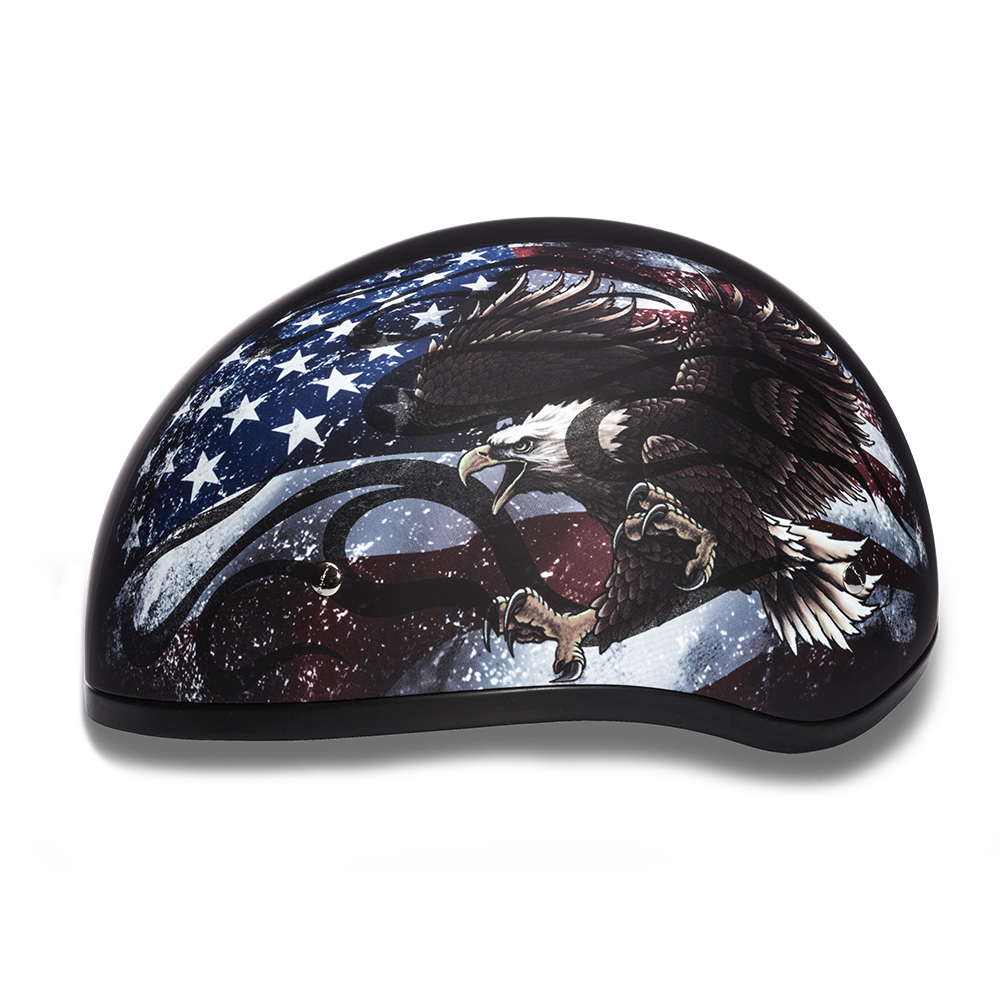 D.O.T. Daytona Half Helmet - Unisex - USA Eagle Flag - D6-USA