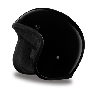 D.O.T. Daytona 3/4 Open Face Helmet - Unisex - Gloss Black