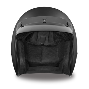 daytona flat black motorcycle half helmet low profile D.O.T. Daytona 3/4 Open Face Helmet - Unisex - Flat Black