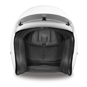 D.O.T. Daytona 3/4 Open Face Helmet - Unisex - Hi-Gloss White - DC1-C