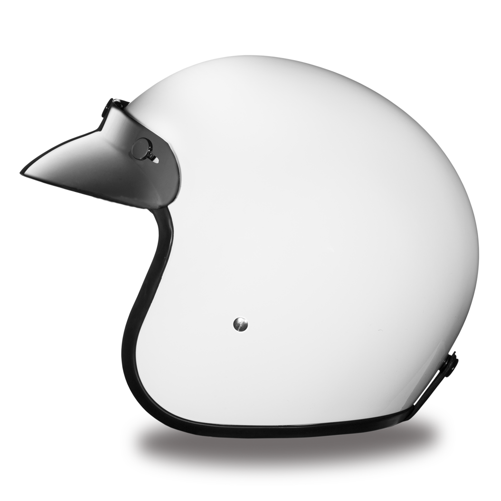 D.O.T. Daytona 3/4 Open Face Helmet - Unisex - Hi-Gloss White - DC1-C