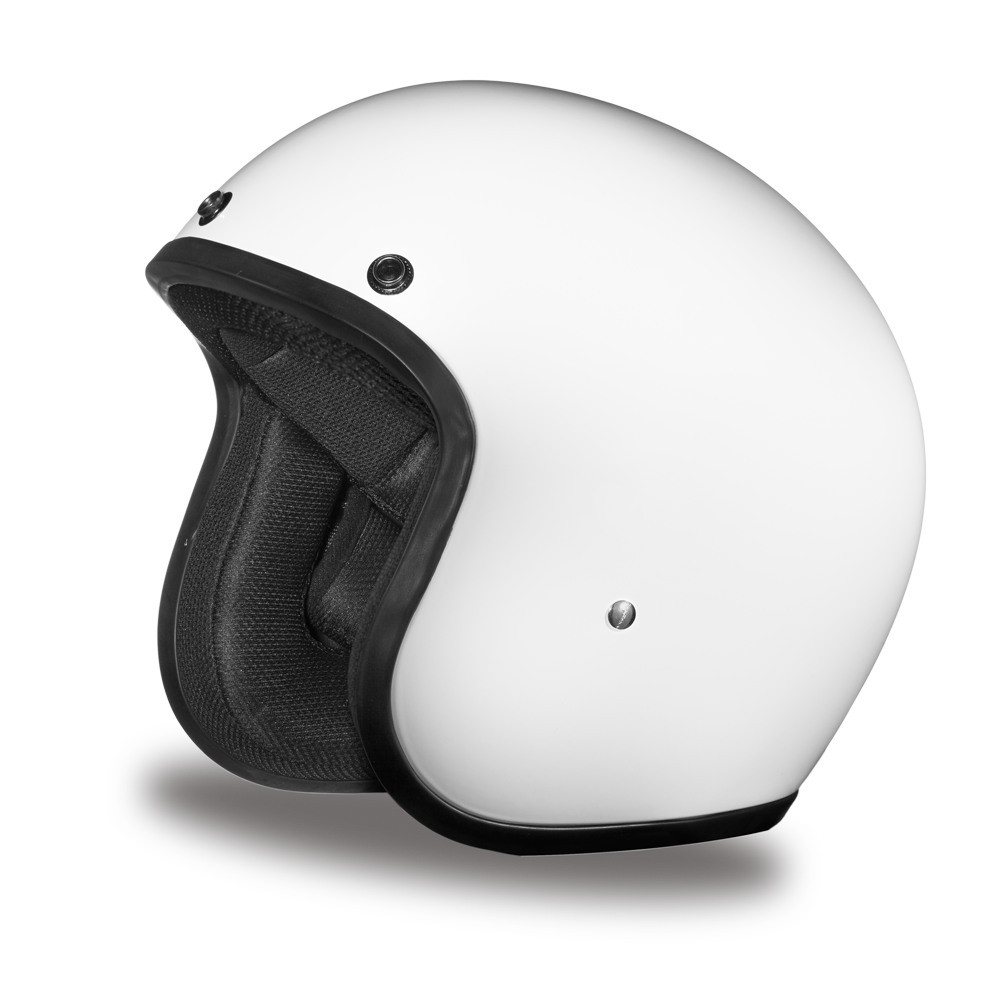 D.O.T. Daytona 3/4 Open Face Helmet - Unisex - Hi-Gloss White - DC1-C