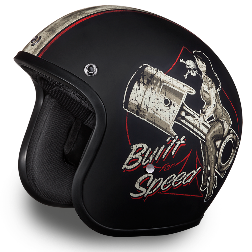 D.O.T. Daytona 3/4 Open Face Helmet - Unisex - Built for Speed - DC6-BFS