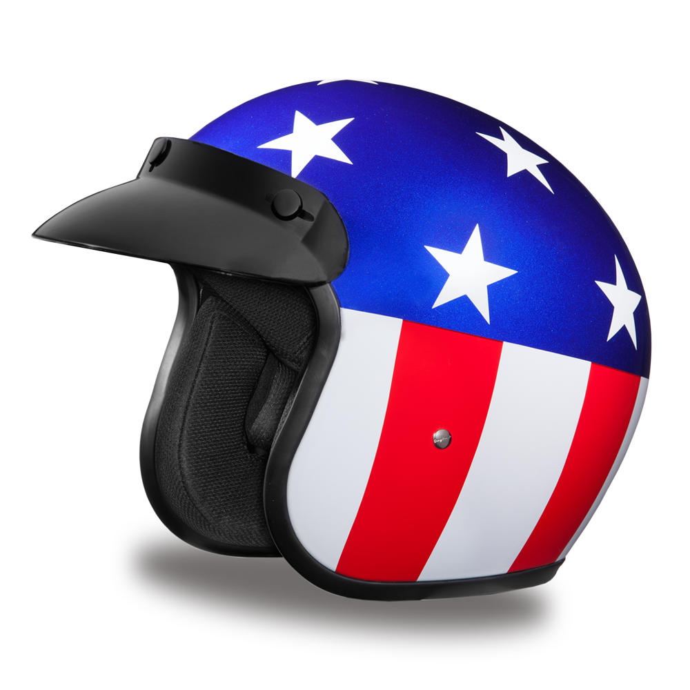 D.O.T. Daytona 3/4 Open Face Helmet - Unisex - Captain America - DC6-CA