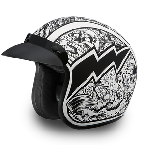 D.O.T. Daytona 3/4 Open Face Helmet - Unisex - Graffiti - DC6-G