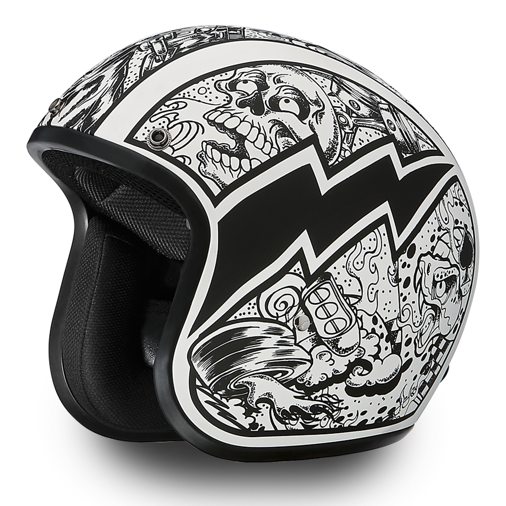 DOT 3/4 Open Face Graffiti Motorcycle Helmet