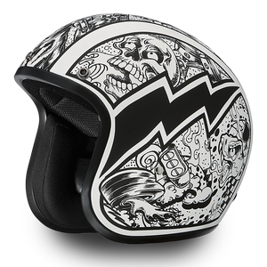 D.O.T. Daytona 3/4 Open Face Helmet - Unisex - Graffiti - DC6-G