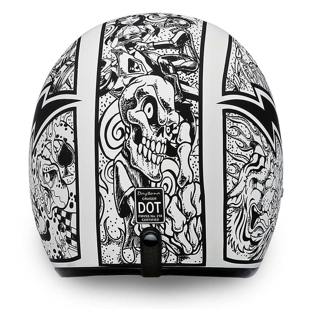 D.O.T. Daytona 3/4 Open Face Helmet - Unisex - Graffiti - DC6-G