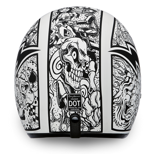 D.O.T. Daytona 3/4 Open Face Helmet - Unisex - Graffiti - DC6-G